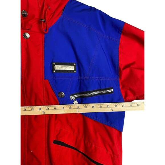 Vintage Schöffel Snow Powder Gore-Tex Hooded Ski Jacket Men's 40/L Red Blue READ - Picture 13 of 13